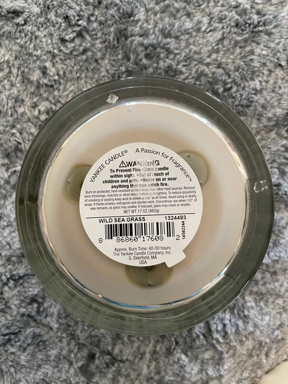 Yankee Candle Wild Sea Grass Jar Candle - Cream and Green Label